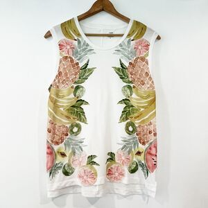 J.Crew Factory Collector Tees Fruit Salad Knit Sleeveless Top Medium T-Shirt